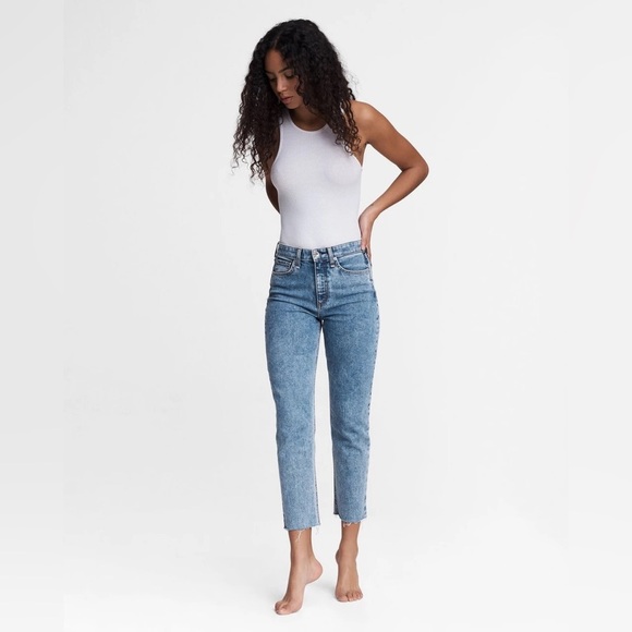 rag & bone Denim - Rag & Bone Nina High-Rise Cigarette Ankle Jean raw edge Size 27 button fly